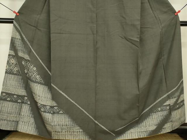 平和屋着物●訪問着 紬地 絞り 横段抽象文様 正絹 逸品 DABK2390op