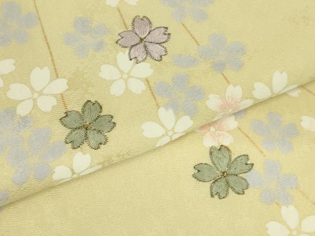 平和屋着物●訪問着 刺繍 枝垂れ桜 暈し染め 金彩 さが美扱い 正絹 逸品 DABK2391op