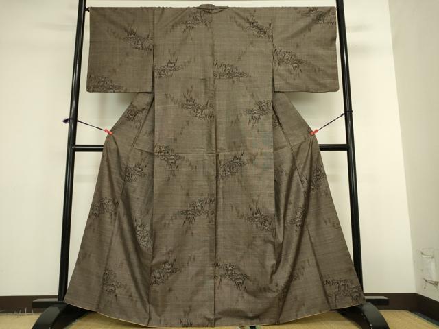 平和屋着物●本場大島紬 9マルキ 風景文 正絹 逸品 DABK2397op
