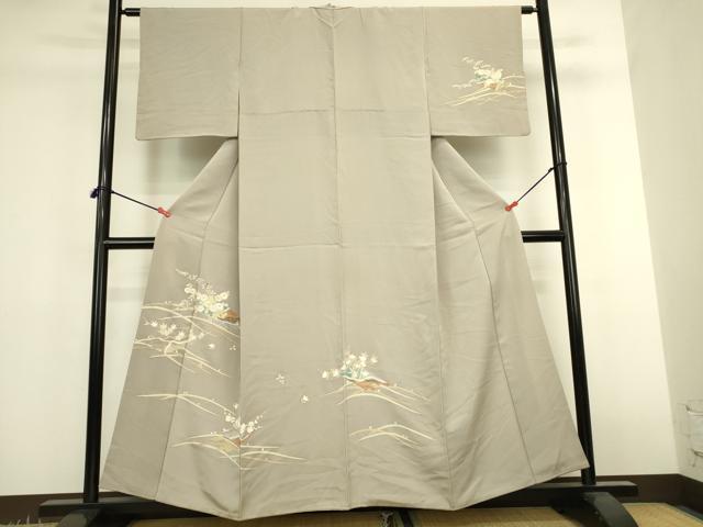 平和屋着物●訪問着 駒刺繍 花筏 金彩 正絹 逸品 DABK2399op