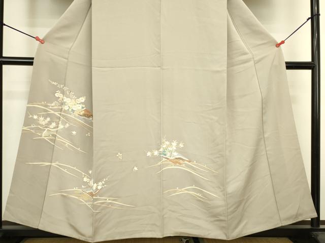 平和屋着物●訪問着 駒刺繍 花筏 金彩 正絹 逸品 DABK2399op
