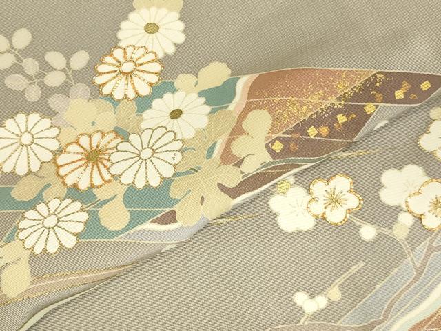 平和屋着物●訪問着 駒刺繍 花筏 金彩 正絹 逸品 DABK2399op