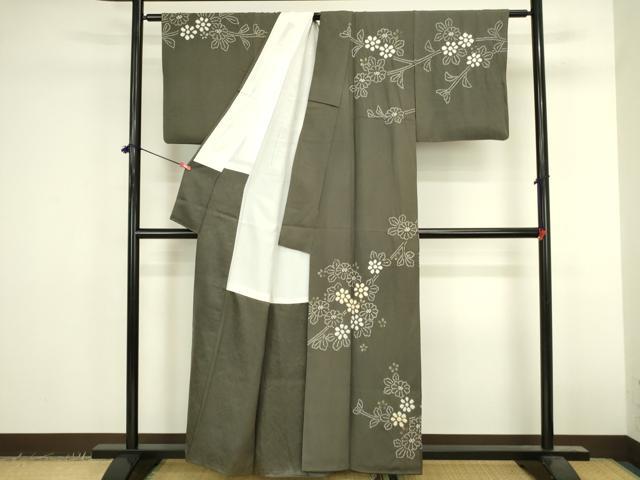平和屋着物●訪問着 駒刺繍 絞り 草花 金彩 正絹 逸品 DABK2410op
