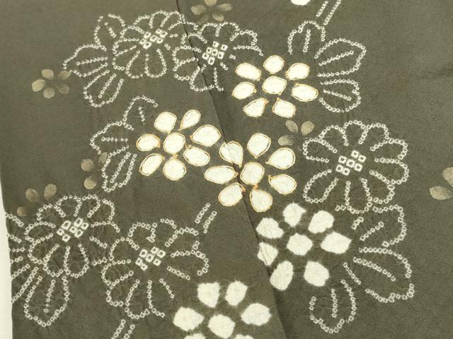 平和屋着物●訪問着 駒刺繍 絞り 草花 金彩 正絹 逸品 DABK2410op
