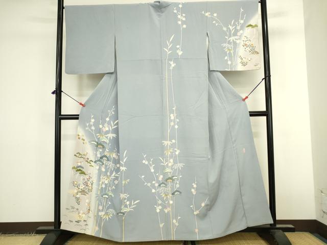 平和屋着物●訪問着 友禅 作家物 松竹梅 暈し染め 正絹 逸品 DABK2412op