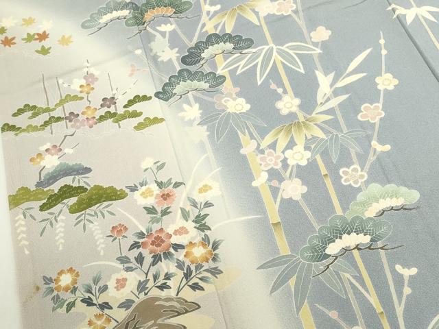 平和屋着物●訪問着 友禅 作家物 松竹梅 暈し染め 正絹 逸品 DABK2412op