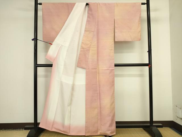 平和屋着物●紅花紬 米沢 霞文 正絹 逸品 DABK2418op