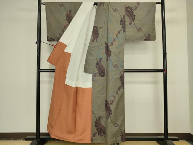 平和屋着物●本場大島紬 9マルキ 抽象文様 正絹 逸品 未使用 DABK2422op