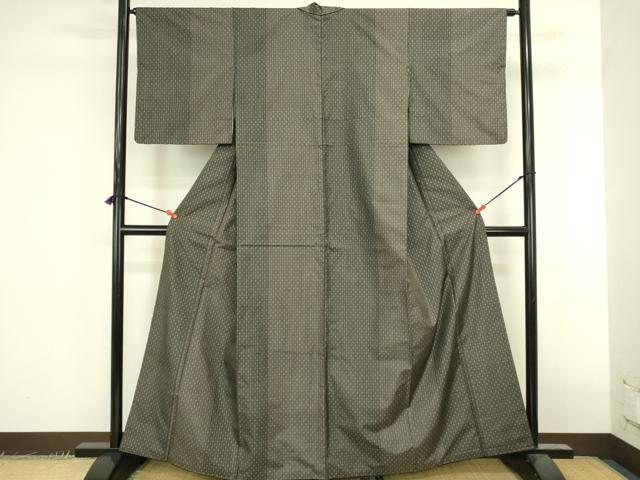 平和屋着物●本場大島紬 9マルキ 抽象間道 正絹 逸品 DABK2423op