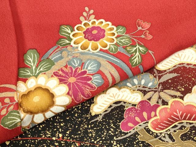 平和屋着物●豪華振袖 草花 暈し染め 金彩 正絹 逸品 DABK2431op