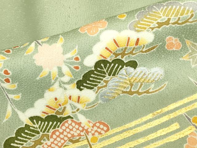 平和屋着物●千くさ染繍 訪問着 駒刺繍 几帳花松文 金彩 大丸扱い 正絹 逸品 DABK2438op