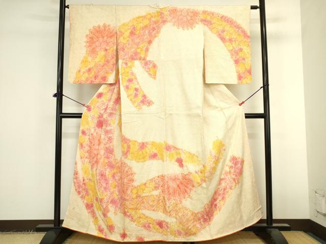 平和屋着物●訪問着 総絞り 花熨斗文 正絹 逸品 DABK2440op