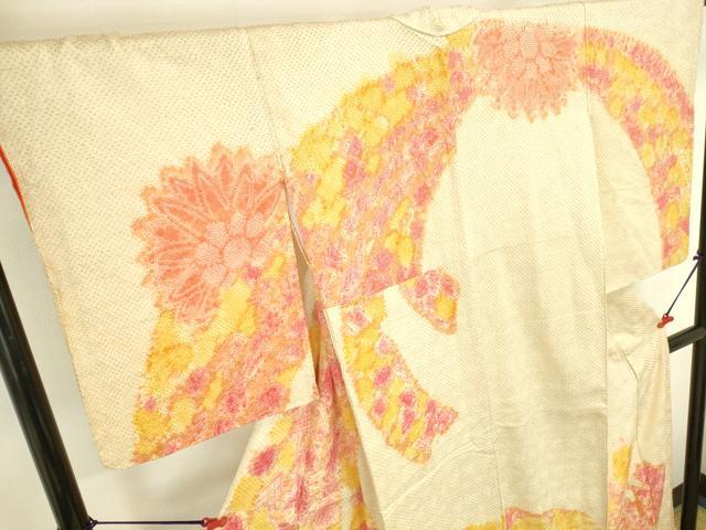 平和屋着物●訪問着 総絞り 花熨斗文 正絹 逸品 DABK2440op