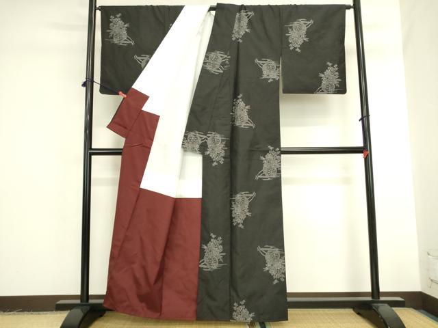 平和屋着物●本場大島紬 9マルキ 地空 花車文 正絹 逸品 DABK2450op
