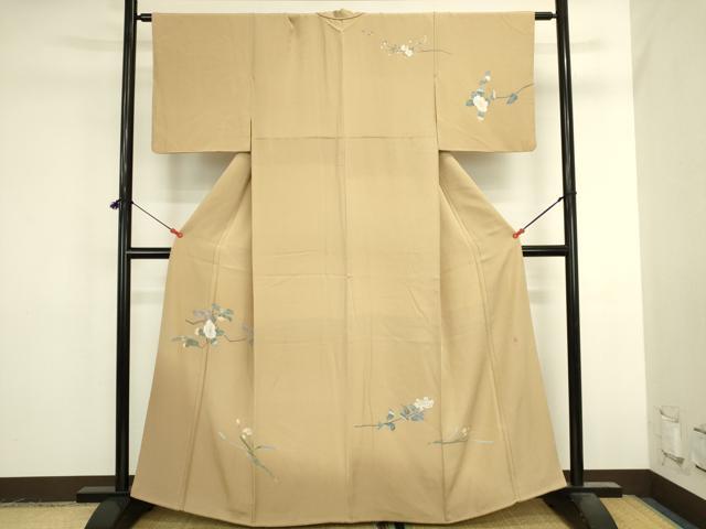 平和屋着物●十日町友禅作家 一梗 訪問着 枝花文 暈し染め 正絹 逸品 DABK2464op
