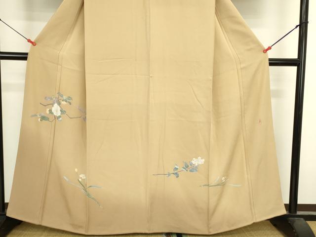 平和屋着物●十日町友禅作家 一梗 訪問着 枝花文 暈し染め 正絹 逸品 DABK2464op
