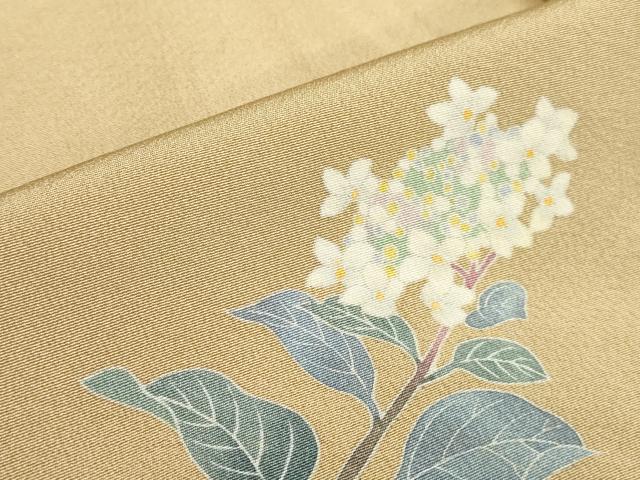 平和屋着物●十日町友禅作家 一梗 訪問着 枝花文 暈し染め 正絹 逸品 DABK2464op