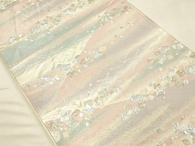 平和屋着物◎六通柄袋帯 箔散らし 金銀糸 正絹 逸品 DABK2536op