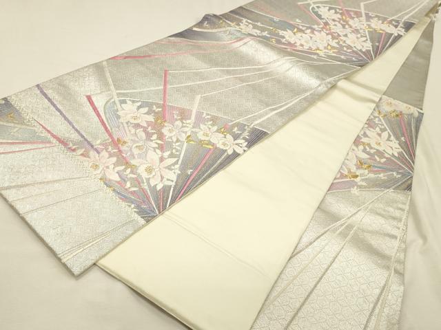 平和屋着物◎六通柄袋帯 唐織 草花 金銀糸 正絹 逸品 DABK2540op