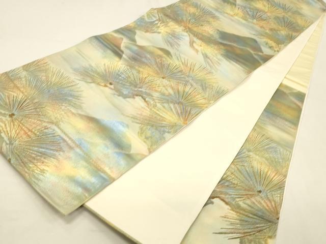 平和屋着物◎六通柄袋帯 松葉文 金糸 引箔 正絹 逸品 DABK2578op