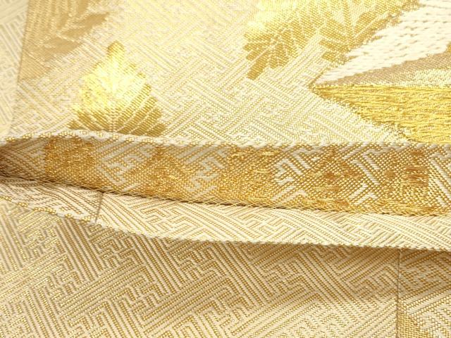 平和屋本店▼佐賀錦 全通柄袋帯 対鶴若松文 純金箔 正絹 逸品 DABK2602op