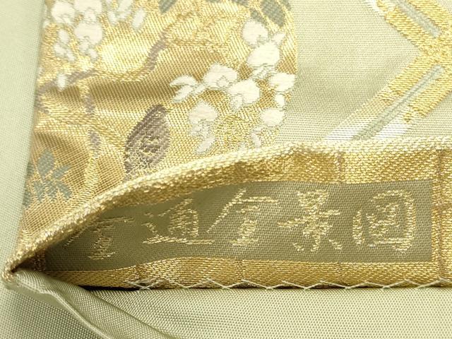 平和屋本店▼全通全景柄袋帯 唐織 傘松閣天井絵 永平寺 本金箔二重箔織 反端・証明書付き 正絹 逸品 DABK2638op
