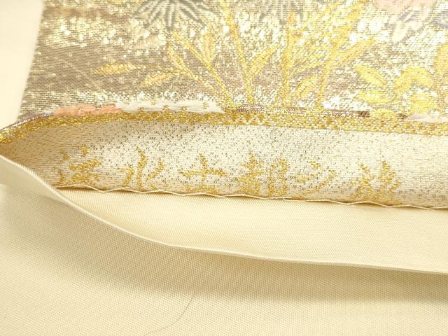 平和屋本店▼六通柄袋帯 唐織 流水古都之旅 九百本金弐重織 正絹 逸品 DABK2641op