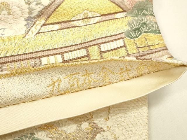 平和屋本店▼六通柄袋帯 唐織 流水古都之旅 九百本金弐重織 正絹 逸品 DABK2641op