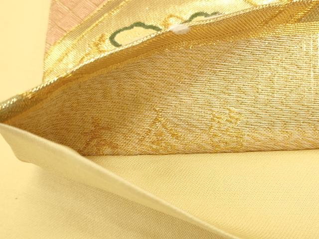 平和屋本店▼六通柄袋帯 唐織 吉祥格天井 本金箔 正絹 逸品 DABK2658op