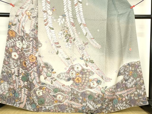 平和屋着物●訪問着 作家物 絞り 辻が花 金通し地 正絹 逸品 DABK2671op