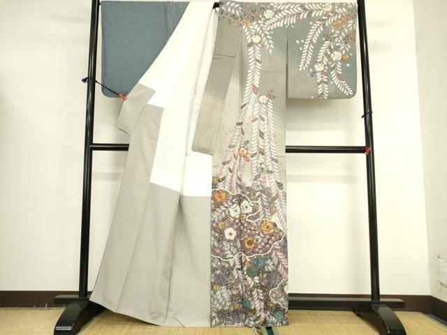平和屋着物●訪問着 作家物 絞り 辻が花 金通し地 正絹 逸品 DABK2671op
