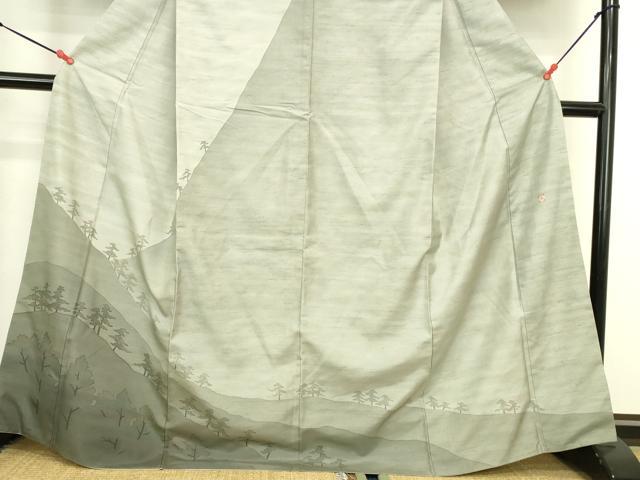 平和屋着物●石川県指定無形文化財 牛首紬 白山工房 手織り 訪問着 風景文 暈し染め 正絹 逸品 DABK2672op