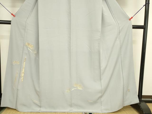 平和屋着物●訪問着 作家物 駒刺繍 総刺繍 枝松葉文 正絹 逸品 DABK2694op