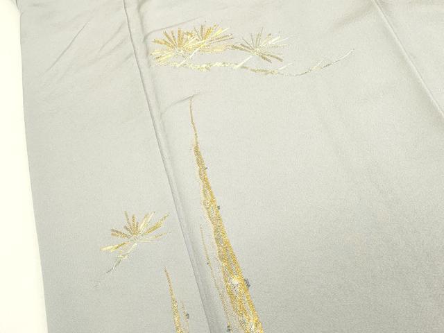 平和屋着物●訪問着 作家物 駒刺繍 総刺繍 枝松葉文 正絹 逸品 DABK2694op