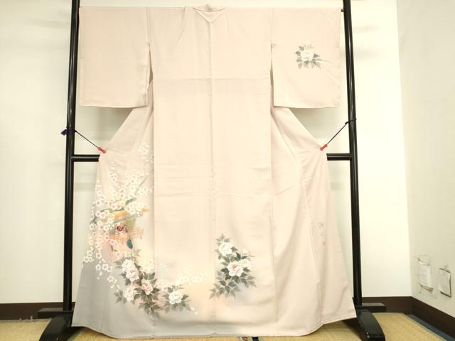 平和屋着物●訪問着 作家物 手描き 人物風景花文 暈し染め 金彩 正絹 逸品 DABK2695op