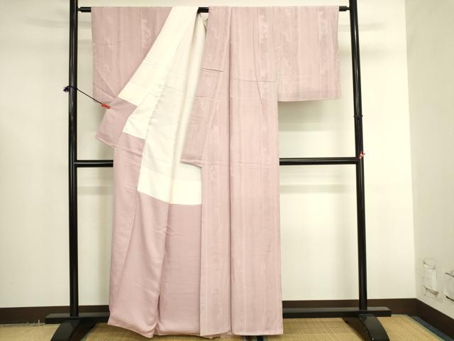 平和屋着物●上質な色無地 草花間道地紋 虹色 正絹 逸品 DABK2696op