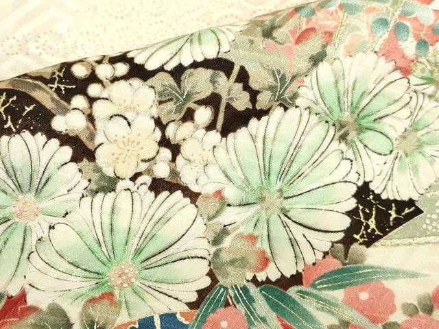 平和屋着物●豪華振袖 絞り 花熨斗文 金彩 正絹 逸品 DABK2705op