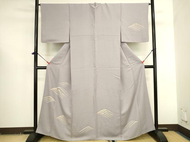平和屋着物●訪問着 刺繍 立波花文 金彩 正絹 逸品 DABK2708op
