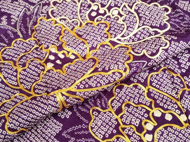 平和屋着物●豪華振袖 駒刺繍 総絞り 牡丹 正絹 逸品 DABK2723op