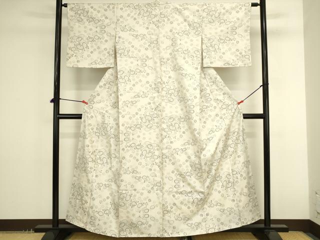 平和屋着物●本場大島紬 白大島 7マルキ 光琳菊 正絹 逸品 DABK2732op