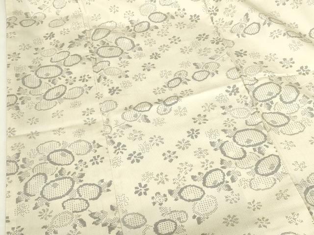 平和屋着物●本場大島紬 白大島 7マルキ 光琳菊 正絹 逸品 DABK2732op