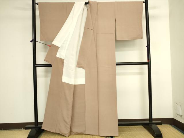 平和屋着物●上質な色無地 水柿色 正絹 逸品 DABK2735op