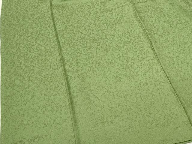 平和屋着物●上質な色無地 舞花地紋 柳色 正絹 逸品 未使用 DABK2737op
