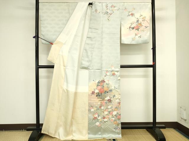 平和屋着物●訪問着 草花 暈し染め 金彩 正絹 逸品 DABK2743op