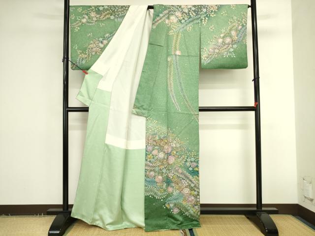 平和屋着物●訪問着 絞り 辻が花 暈し染め 金彩 正絹 逸品 DABK2750op