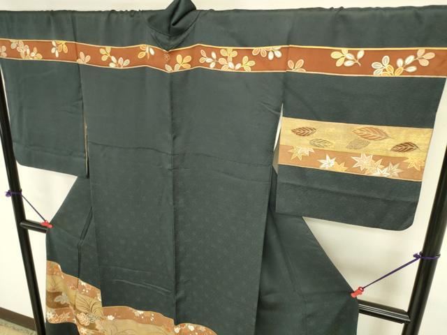 平和屋着物●訪問着 駒刺繍 横段花文 金彩 正絹 逸品 DABK2764op
