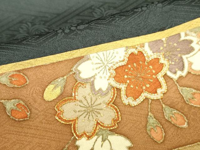 平和屋着物●訪問着 駒刺繍 横段花文 金彩 正絹 逸品 DABK2764op