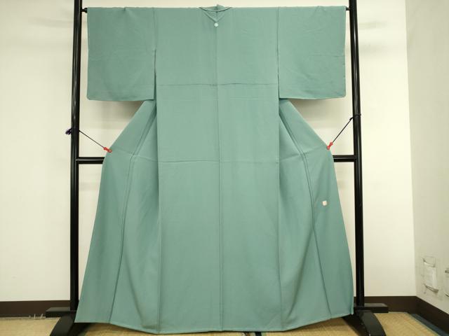 平和屋着物●上質な色無地 作家物 千草色 正絹 逸品 DABK2770op