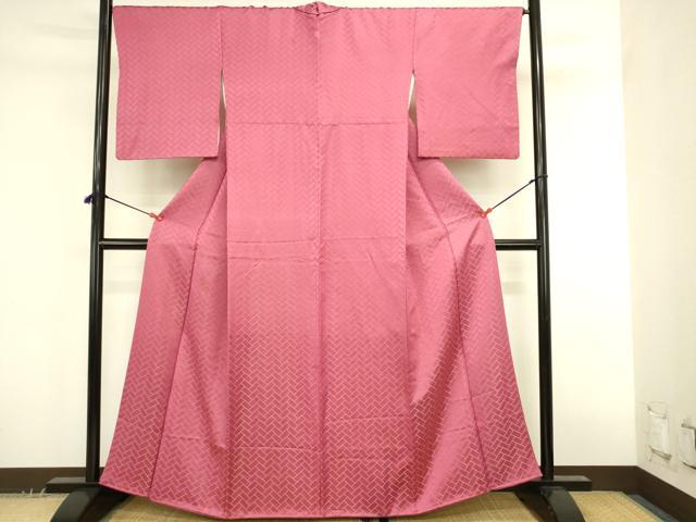 平和屋着物●上質な小紋 檜垣文 金通し地 正絹 逸品 DABK2771op