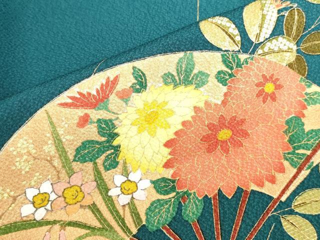 平和屋着物●豪華振袖 駒刺繍 飾花文 暈し染め 金彩 正絹 逸品 DABK2774op